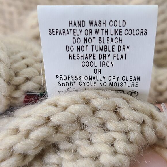 Betty Betty Women’s SZ L Firenze Made In Italy Tan Poncho/Sweater Wool & Alpaca - Picture 8 of 8